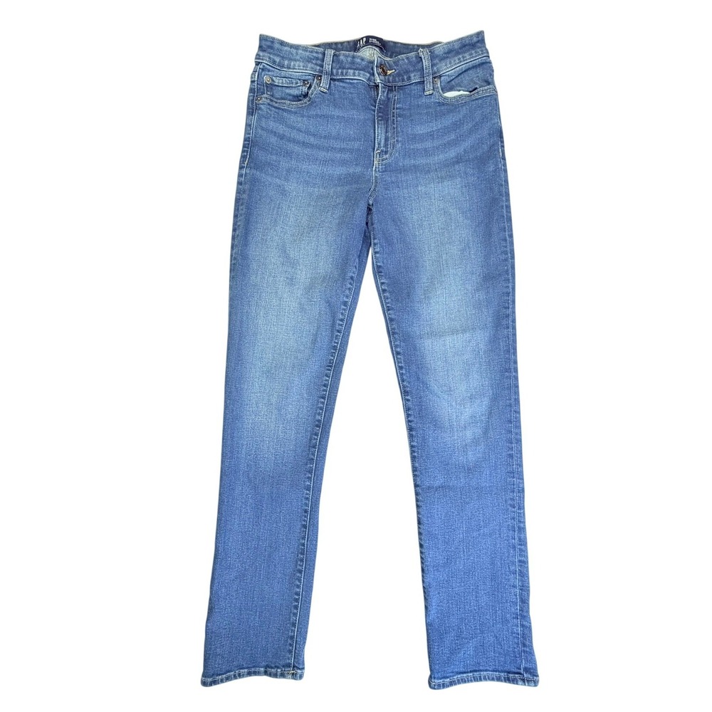 Gap Classic Straight Jeans Womens 10/30R Blue Denim Mid Rise Stretch